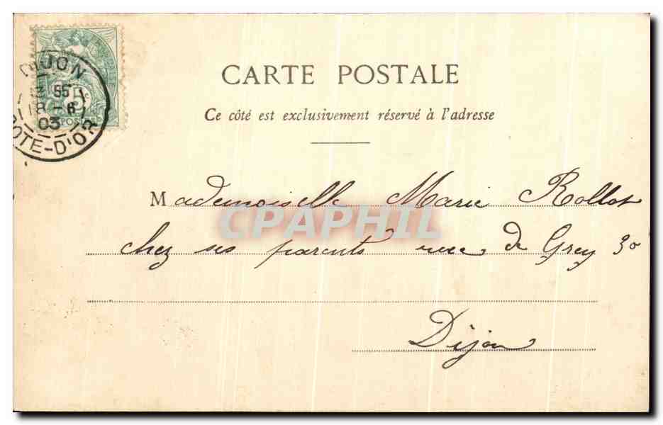Mercure - Dieu du Commerce — série PETITS DIEUX — Phototypie A. Bergeret et Cie, Nancy — Rückseite