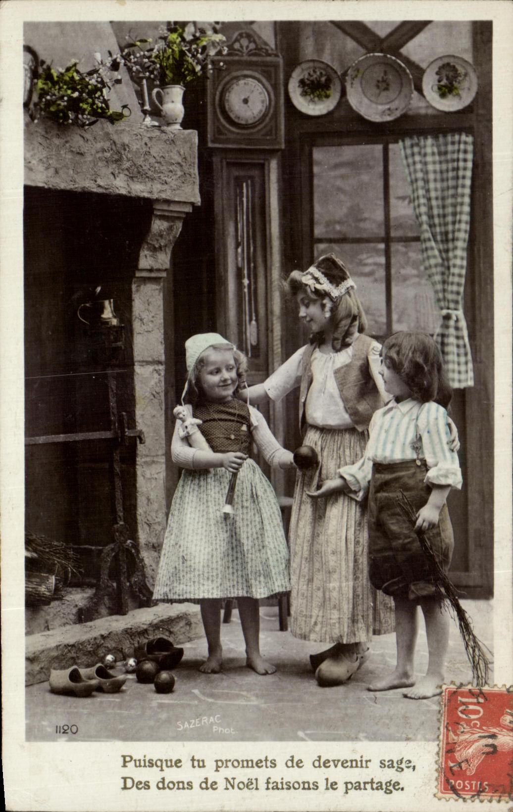 CPA Puisque tu promets de devenir sage des dons de Noel Enfants