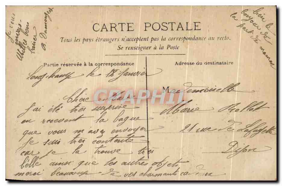 CPA Fantaisie Femme Couple Heureuse annee — Rückseite