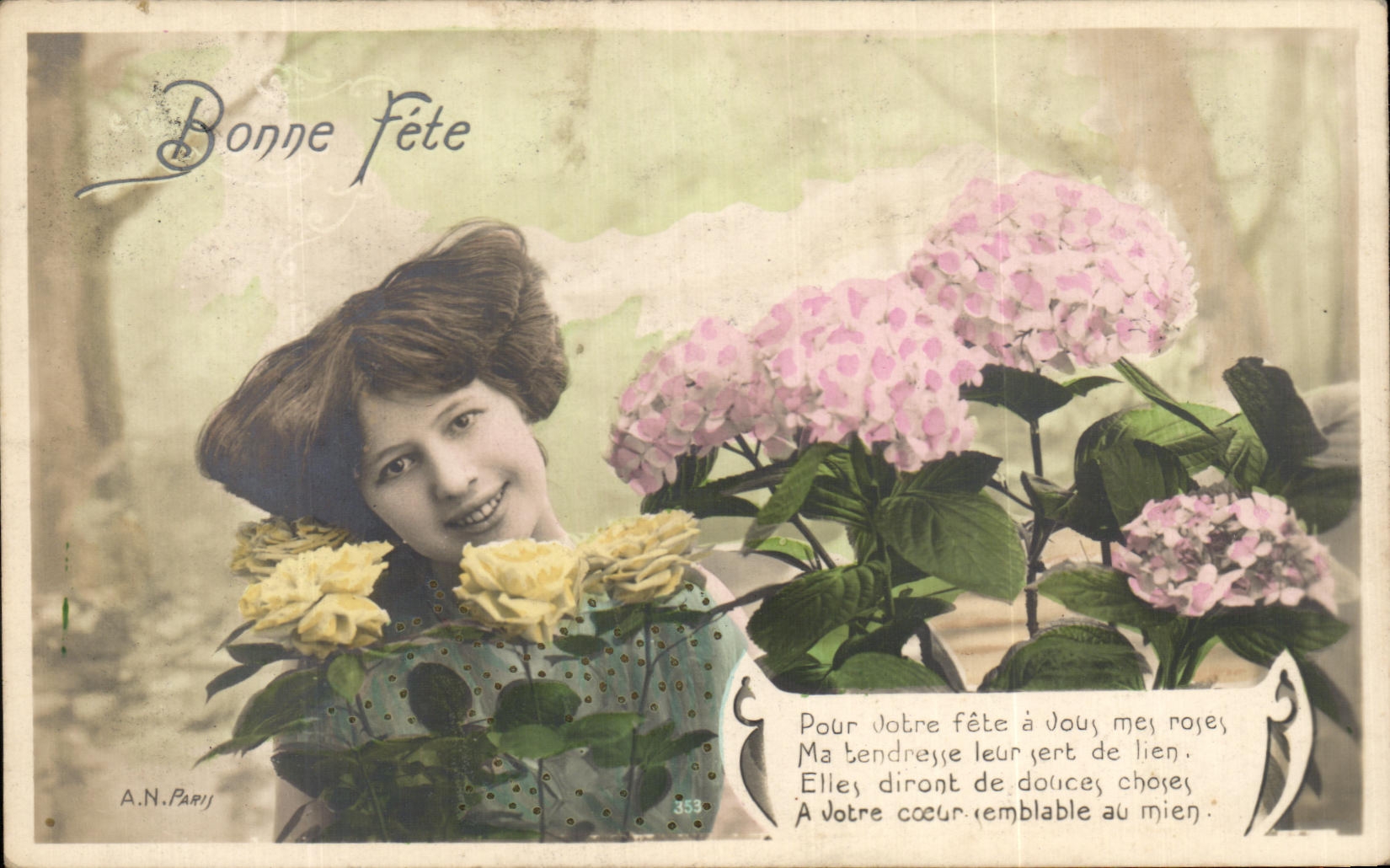 Fest — Rosen und Hydrangeen — A.N. Paris, Nr. 335