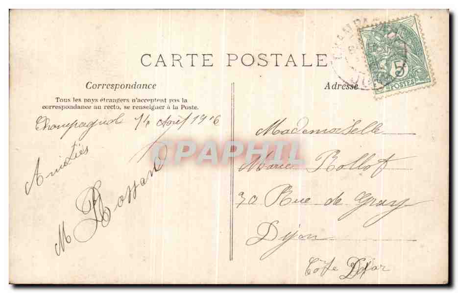 Fest — Rosen und Hydrangeen — A.N. Paris, Nr. 335 — Rückseite