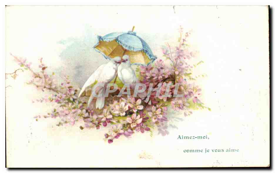 CPA Aimez Moi Comme je vous Aime Colombes Fleurs
