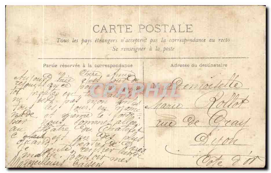 CPA Fantaisie Femme Chatelet Michaud — Verso