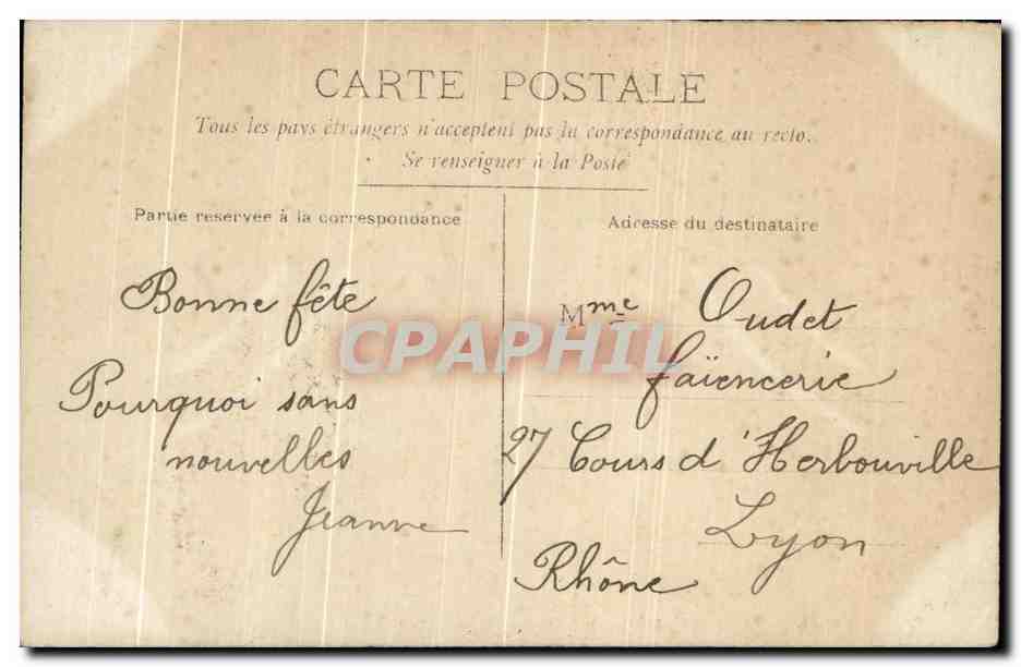 CPA Bonne Fete Enfant Fleurs — Verso