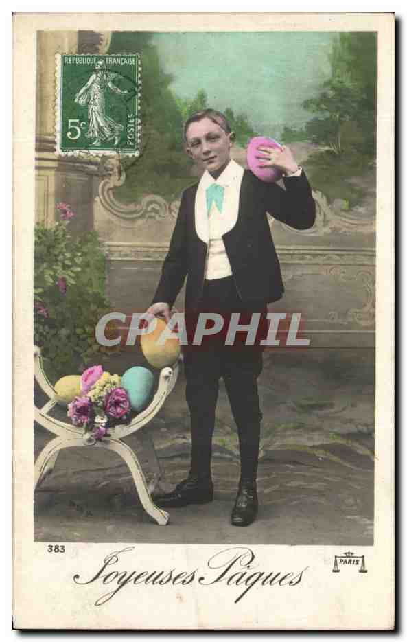 CPA Fantaisie Enfant oeufs Paques 