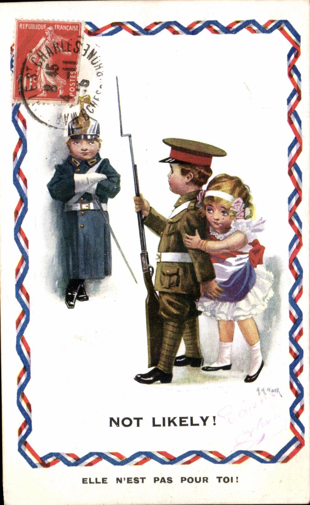Enfants en uniforme — scène humoristique — Inter-Art Co. British Series No. 894