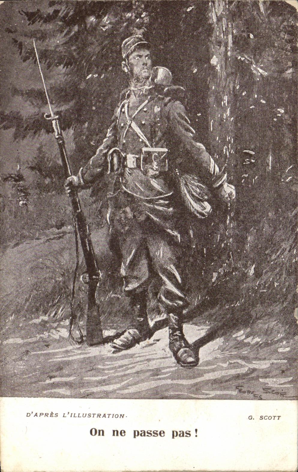 CPA D'Apres L'Illustration On ne Passe Pas Militaria Soldat Scott