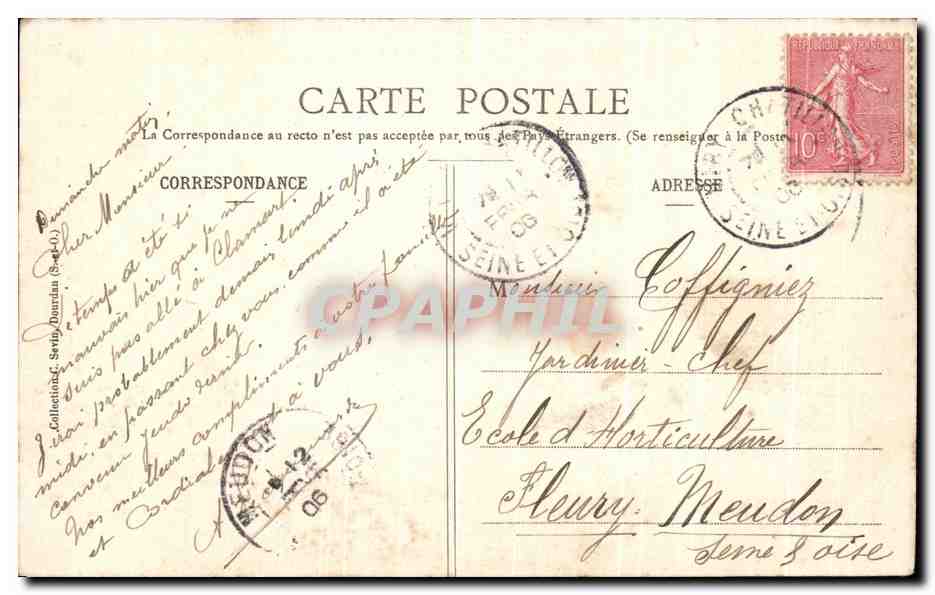 Vue générale de la Ville de DOURDAN (Seine-et-Oise) — Arrondissement de Rambouillet — Éditeur non visible — Rückseite