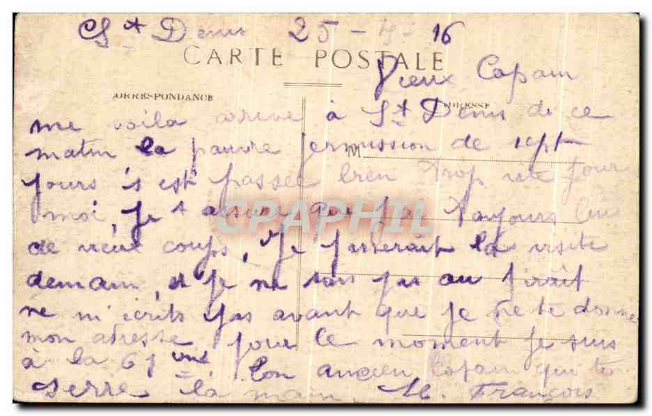 CPA Environs de Bellou Chateua de Dieu  — Rückseite