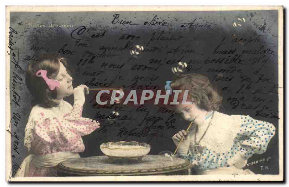 CPA Stebbing Enfants Bulles de savon 