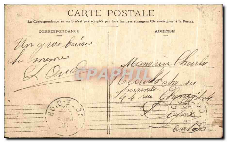 CPA Un baiser De Lyon — Verso