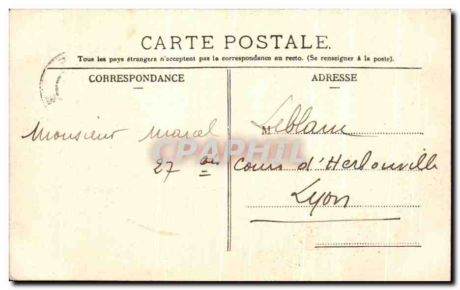 CPA De Tarare Je Vous Envoie Ces Fleurs — Rückseite