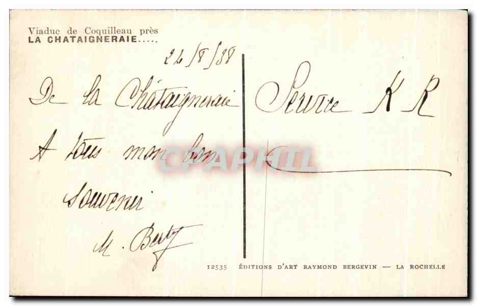 CPA Viaduc De Coquilleau Pres La Chataigneraie — Back