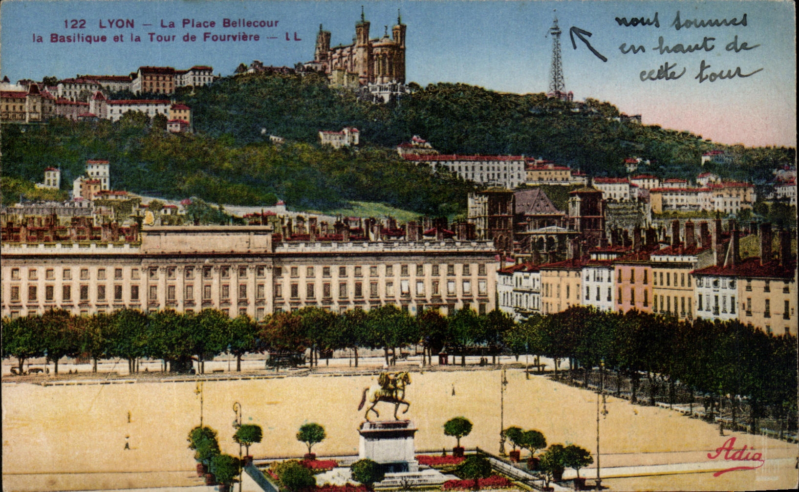 LYON — La Place Bellecour and the Tour de Fourvière — Adia