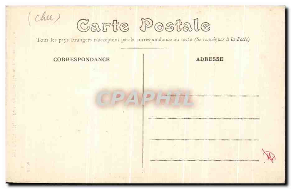 CPA Bourges Porte De L'Ecole Normale Rue Carolus — Rückseite