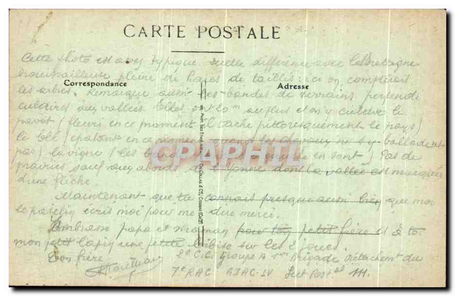 CPA St Julien du Sault Vue Generale — Back