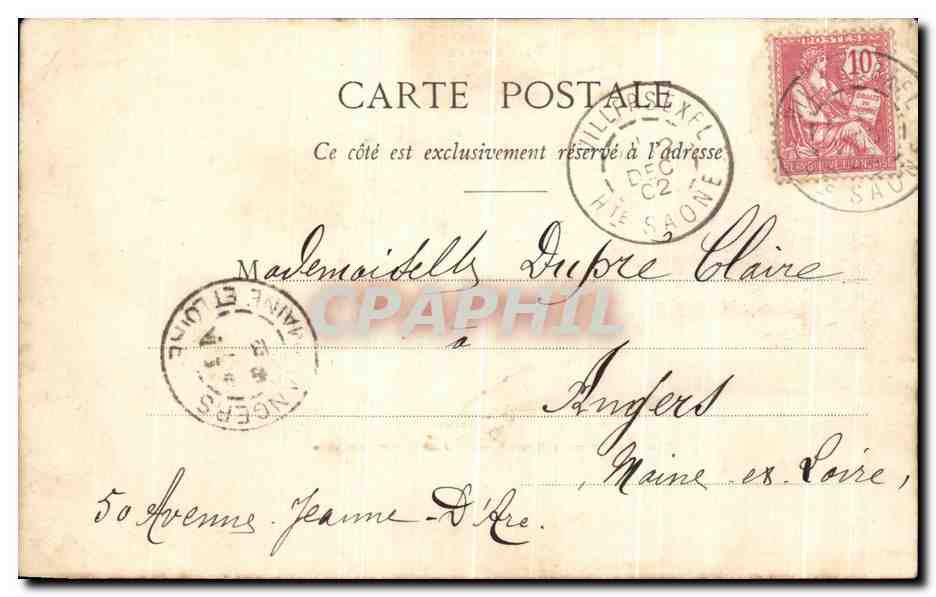 CPA Villersexel Pensionnat de L'Hermitage Ambulance en 1870 — Rückseite