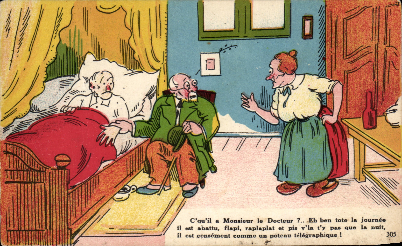 CPA C'quil Monsieur le Docteur Eh ben toto la journee Humour