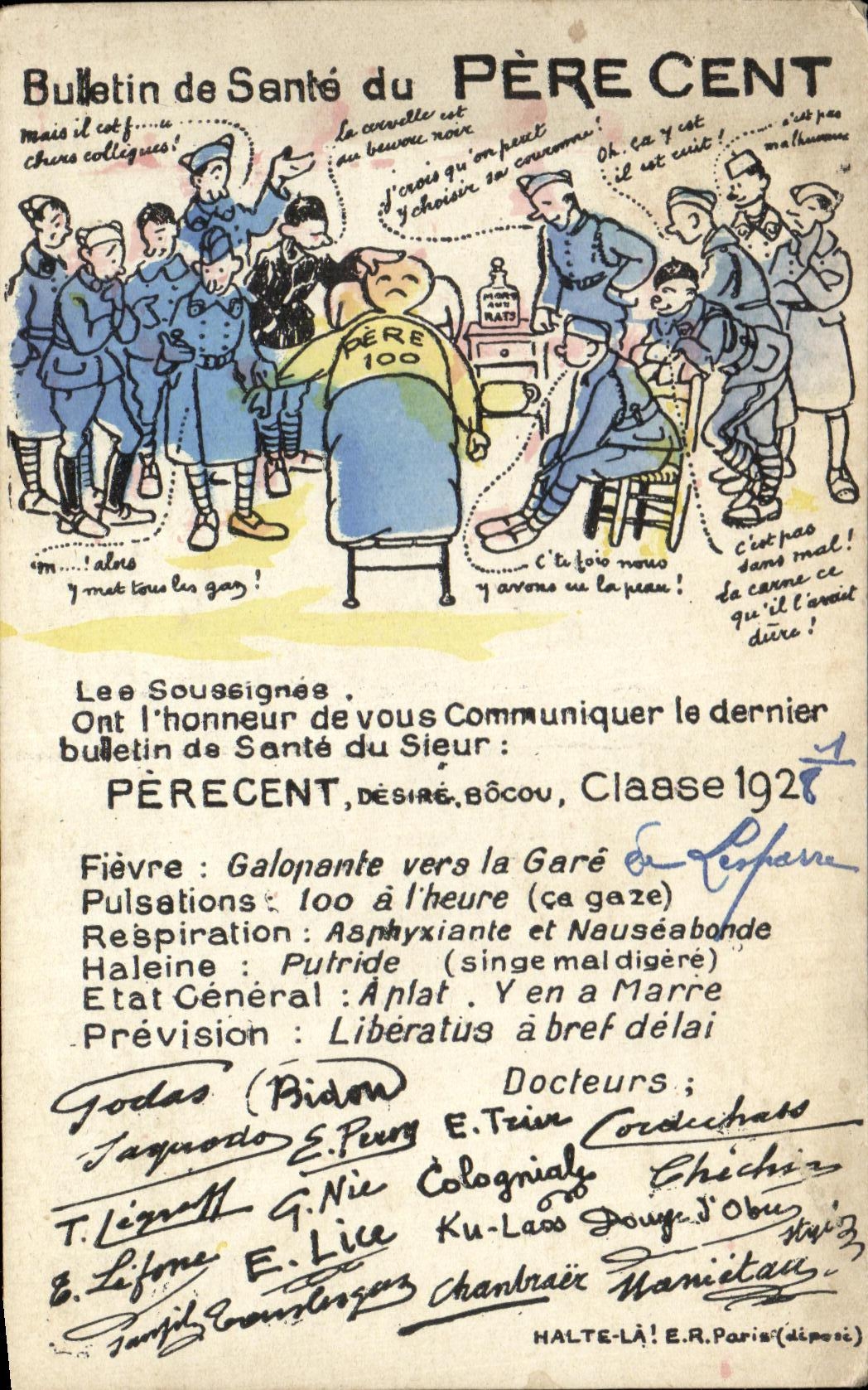 Père Cent — Bulletin de Santé du Père Cent — HALTE-LÀ ! E.R. Paris