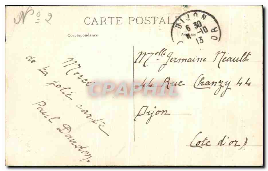CPA Maconnaise Folklore Costume Femme — Verso