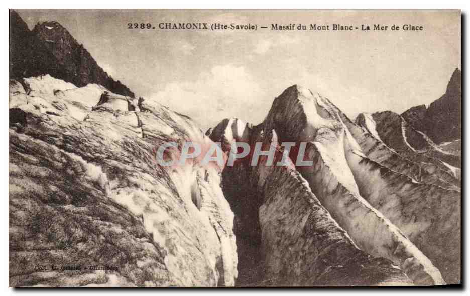 CPA Chamonix Massif Du Mont Blanc La Mer De glace