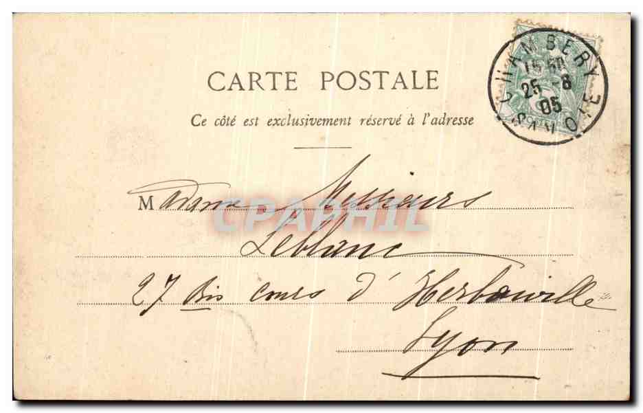 Costumes de Savoie (Tarentaise) — Lib.-Edit. E. Reynaud, Chambéry — n° 25/8/8 — Verso