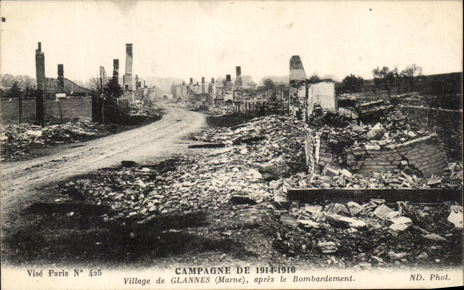 Village de Glannes (Marne) — après le bombardement — Visé Paris N° 425