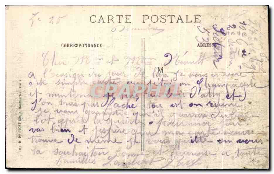 CPA La Grande Guerre En Champagne Perthes Les Hurlus Un coin de Perthes apres le bombardement Militaria  — Rückseite