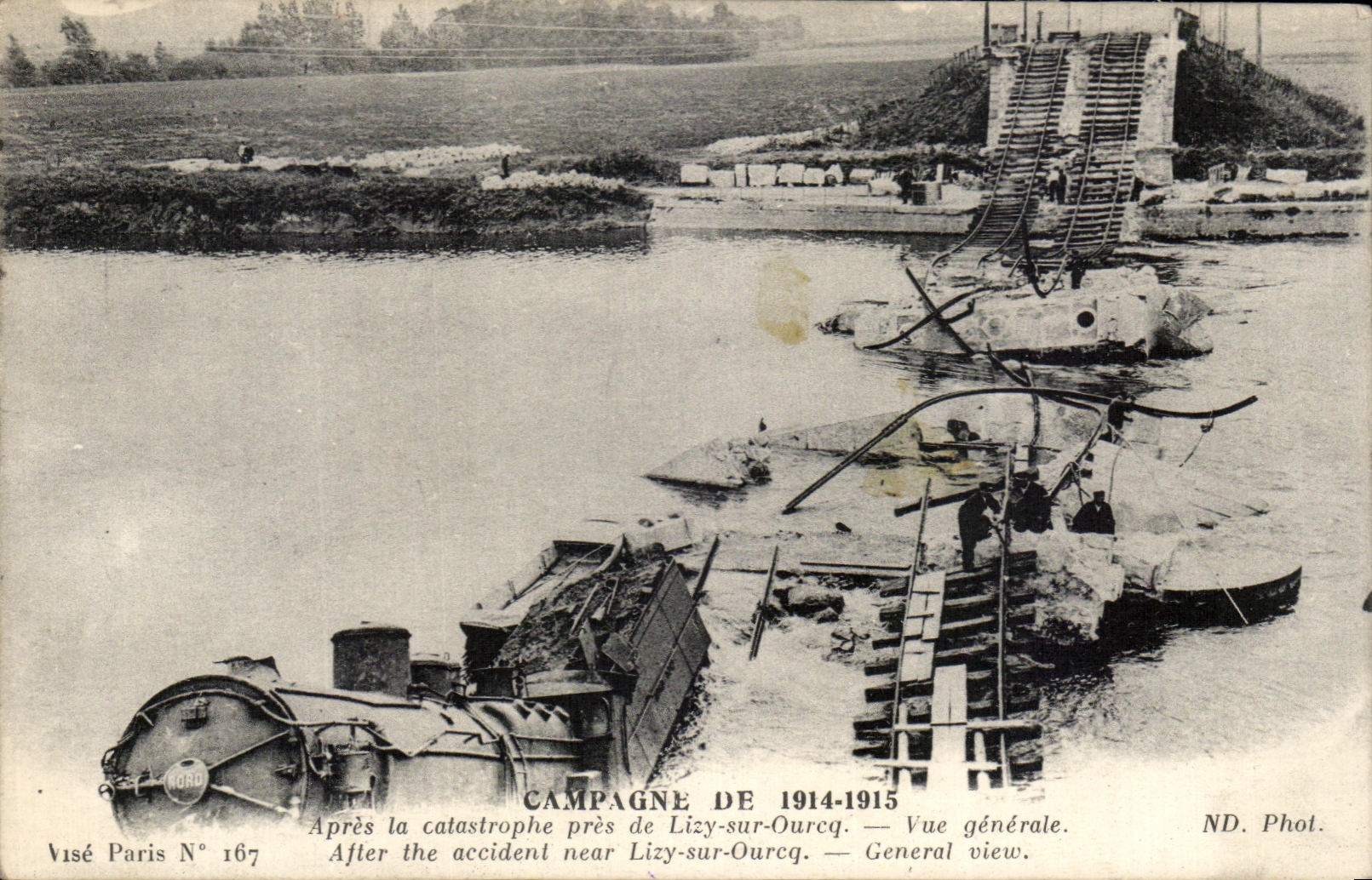 CPA Campagne De 1914 1915 Apres La Catastrophe Pres De Lizy sur Ourcq Vue Generale Train Militaria