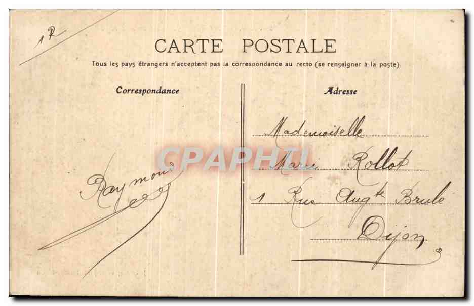 CPA Environs De Pont De Pany La Combe D'Arcey Velo — Rückseite