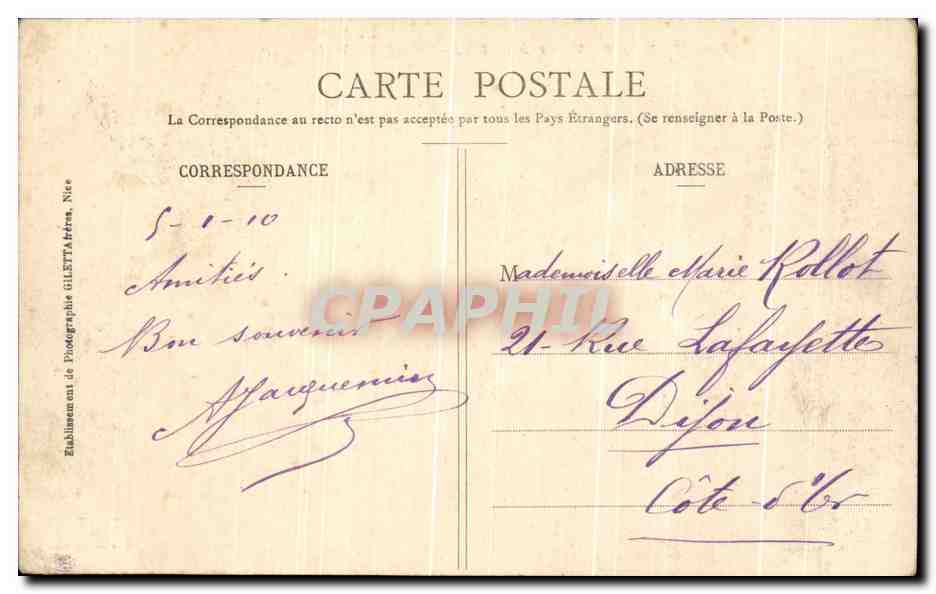 CPA Montceau Les Mines Hotel De Ville Et Rue Carnot — Verso