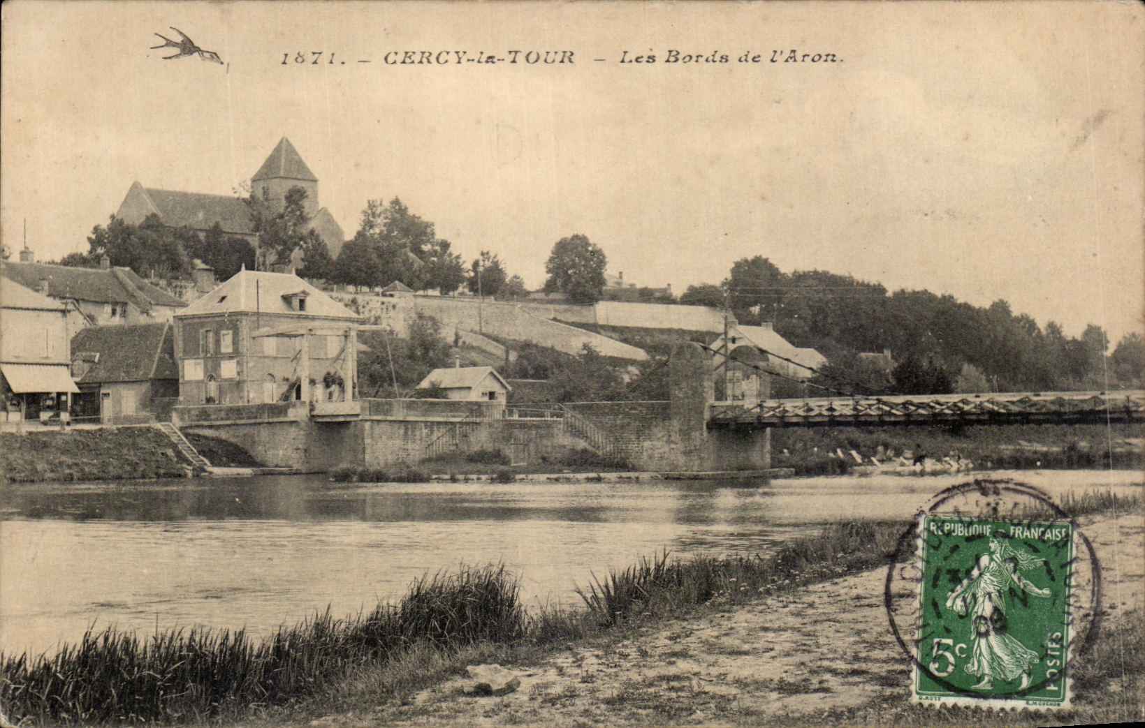 CPA Cercy La Tour Les bords De l'Aron
