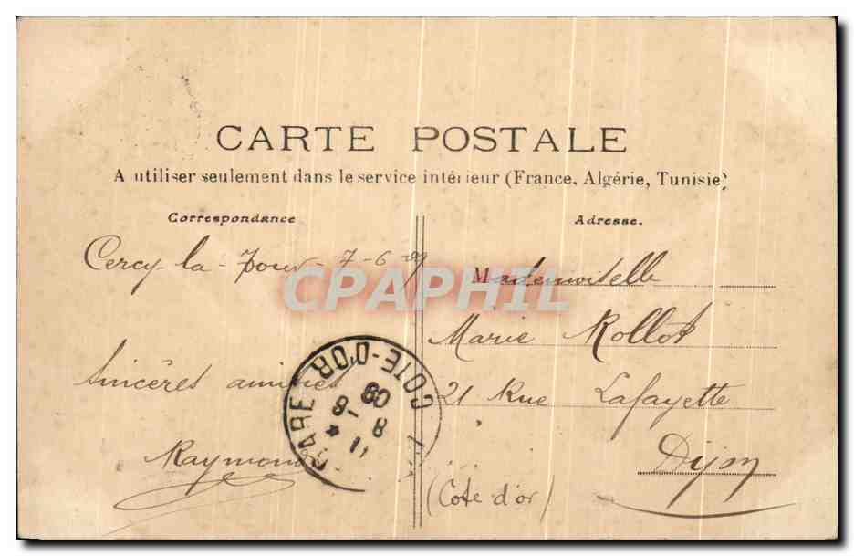 CPA Cercy La Tour Les bords De l'Aron — Rückseite