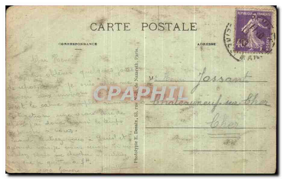 CPA Environs de Bransles Les Ruines du Metz — Rückseite