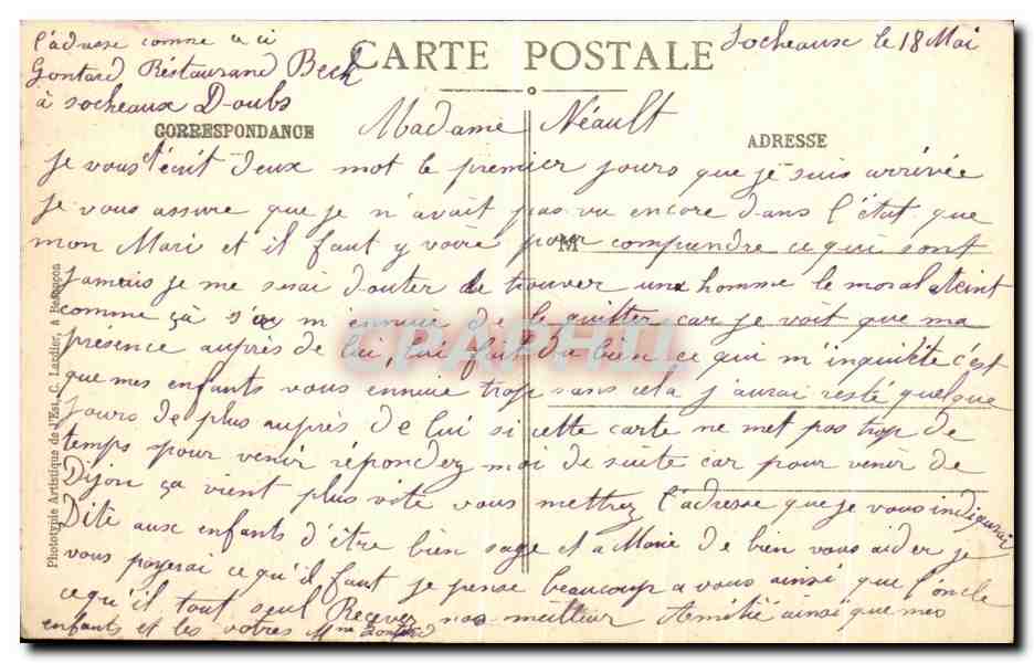 CPA Montbeliard Le Chateau Enfants Velo  — Rückseite