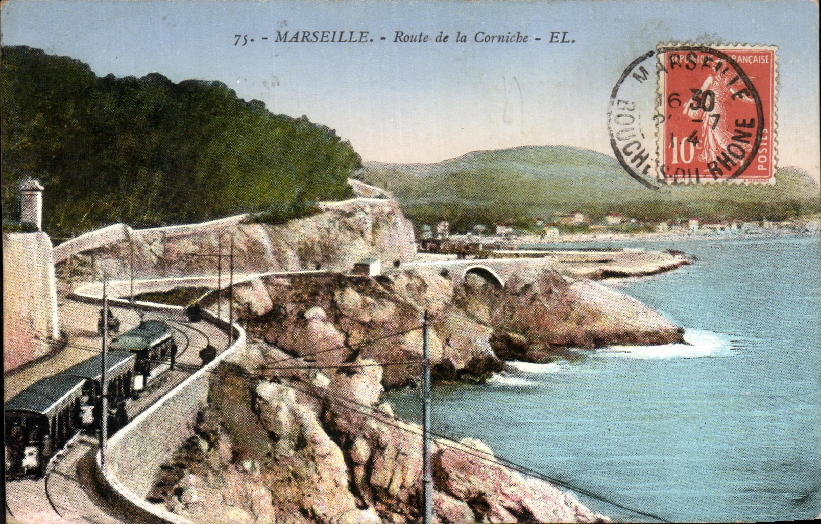 CPA Marseille Route de la Corniche Tramway