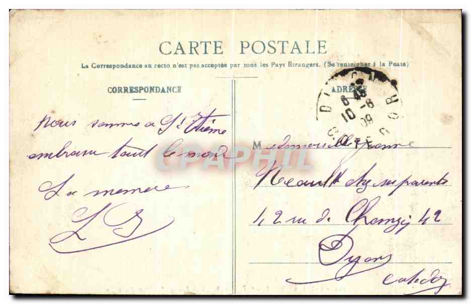 CPA Saint Etienne Daphne changee en Laurier Place Marengo — Rückseite