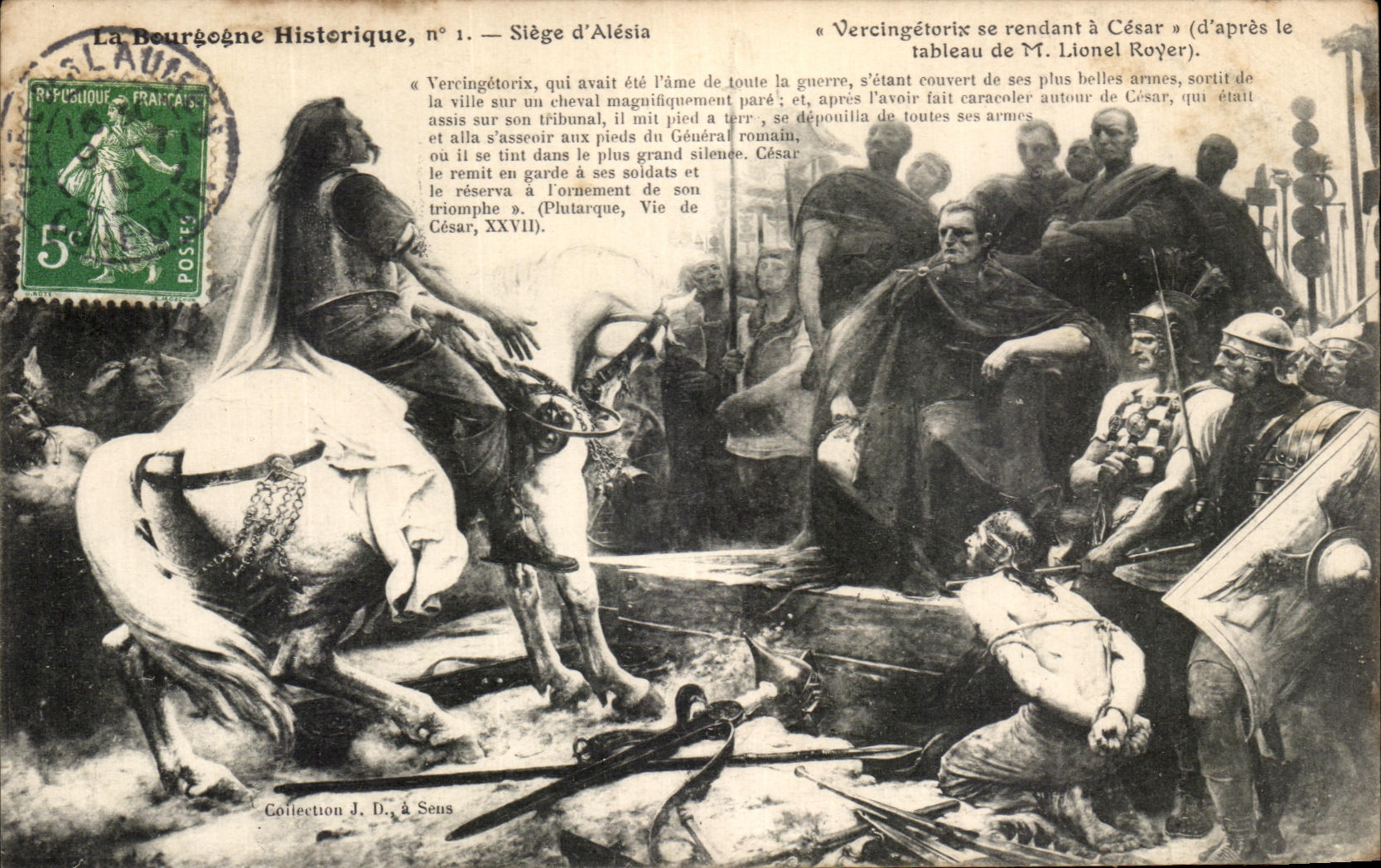 CPA La Bourgogne Historique Siege d'Alesia Vercingetorix se rendant a Cesar