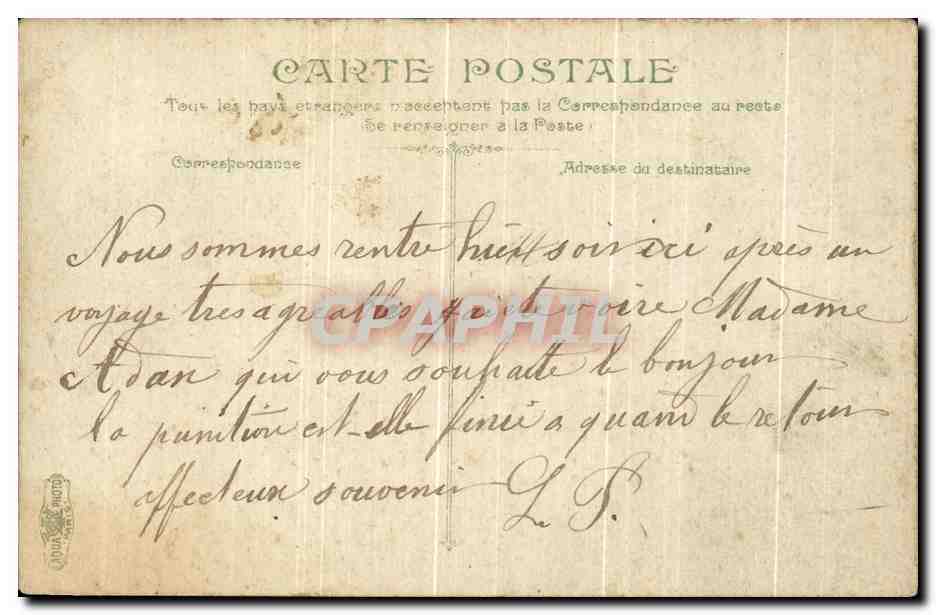 CPA St Aubin La digue et la Pierre a poisson  — Rückseite