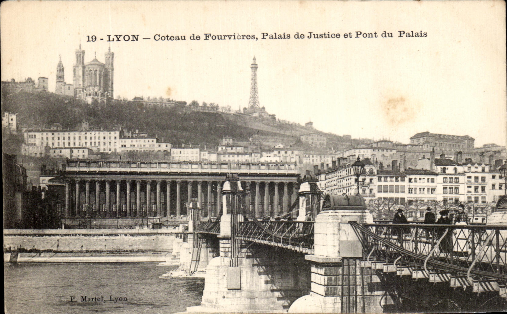 CPA Lyon Coteau De Fourvieres Palais De Justice Et Pont Du Palais