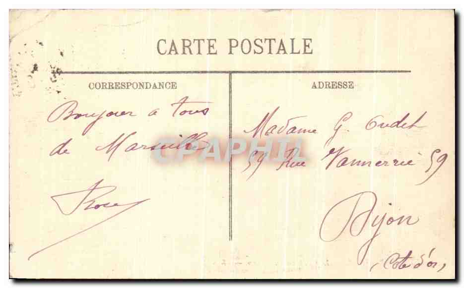 CPA Marseille Le Chateau Du Pharo — Verso