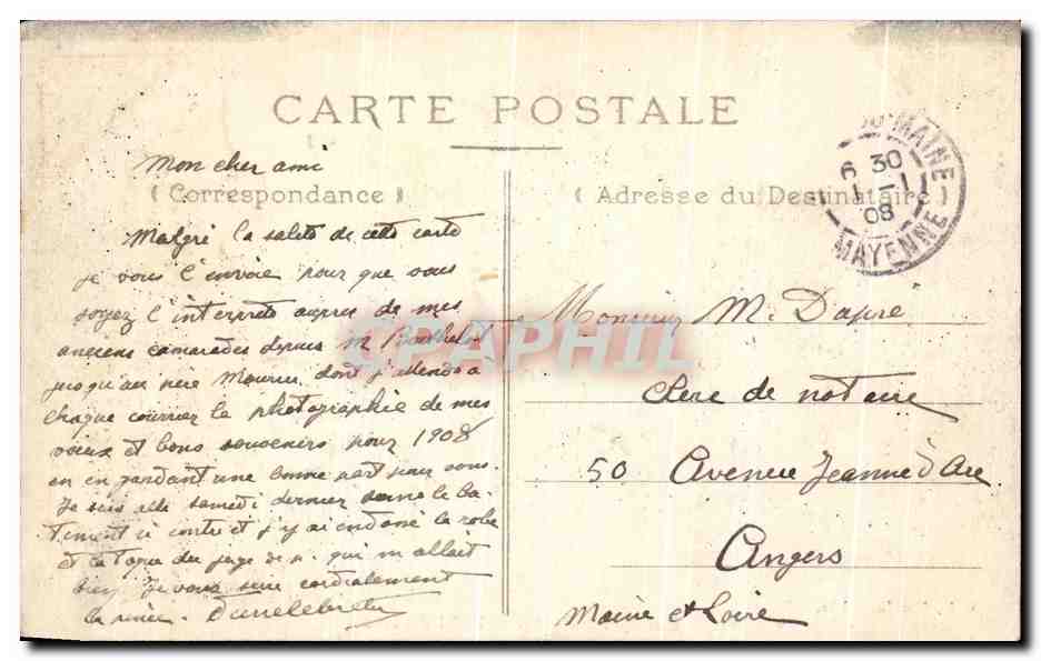 CPA Meslay du Maine Hotel de Ville  — Rückseite