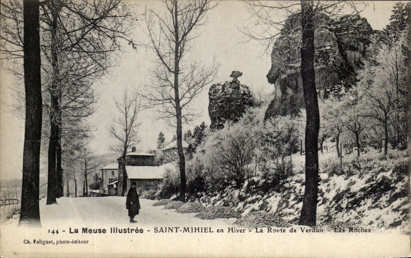 Saint-Mihiel en hiver — La Route de Verdun — Les Roches — La Meuse Illustrée, n°144