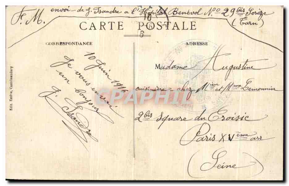 CPA Castelnaudary Square Victor Hugo Palais de Justice  — Rückseite