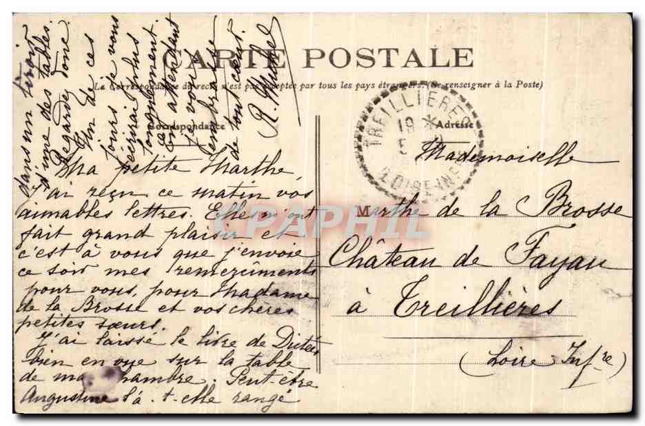 CPA Parigne Le Polin Chateau des Perrais Vue prise Per la Cour d'Honnour  — Rückseite