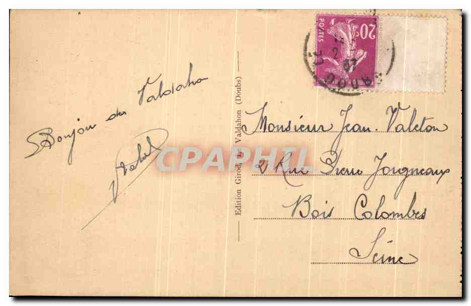 CPA Camp du Valdahon Mess et Batimentsdes Officiers Militaria — Rückseite