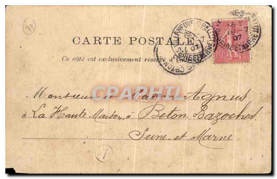 CPA la Ferte Gaucher Saint Barthelemy La Place  — Back