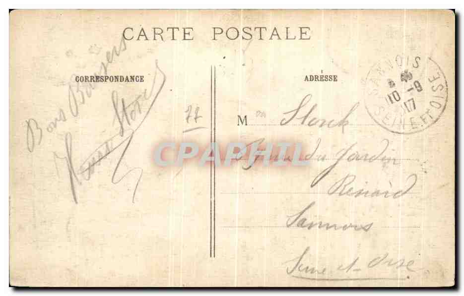 L'Église de Barcy bombardée — La Grande Guerre 1914-15 — Phot-Express, impr. Baudinière, Manteure — Verso