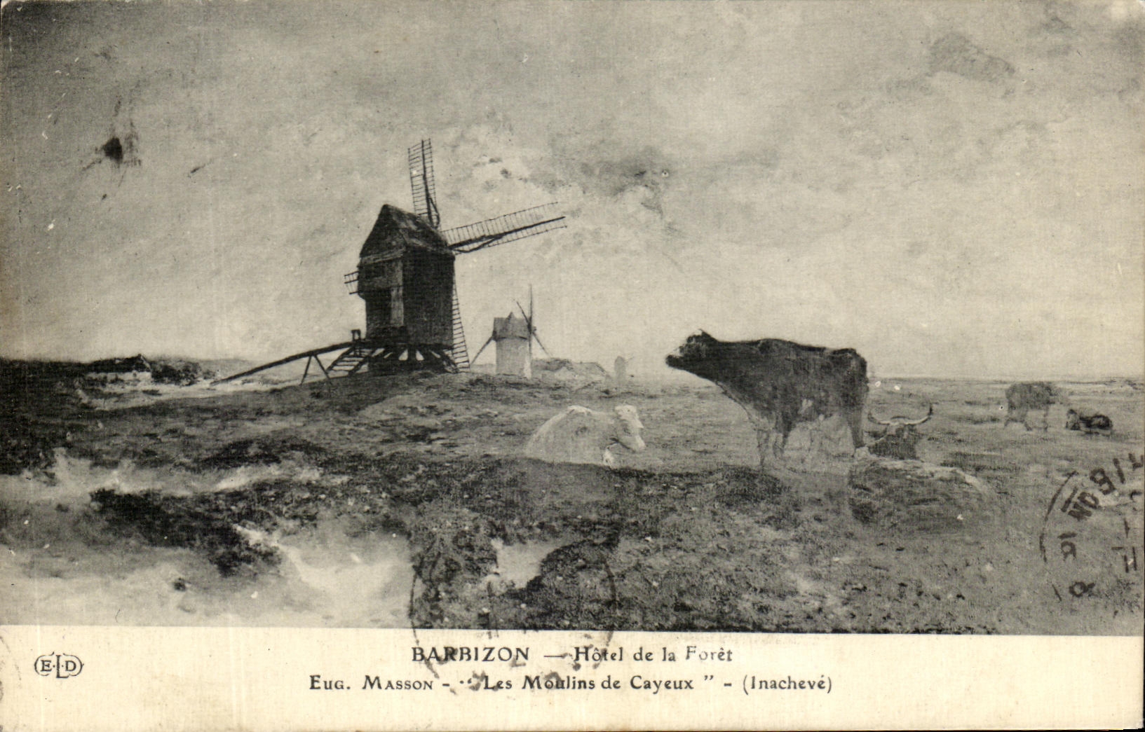 CPA Barbizon Hotel de la Foret Masson Les moulins de Cayeux Vaches