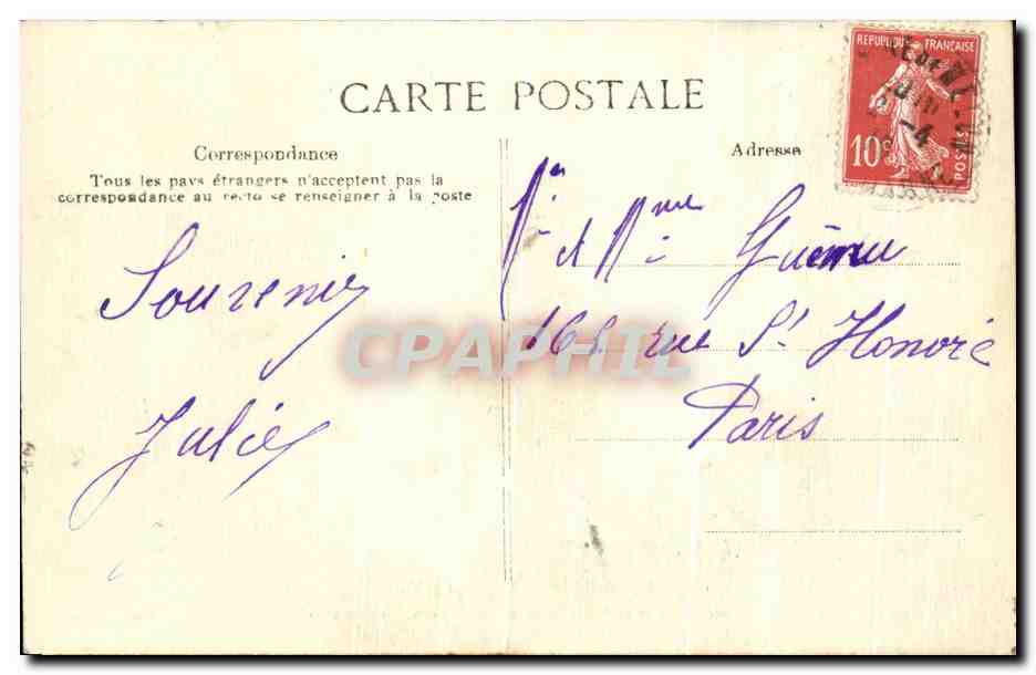 CPA Barbizon Hotel de la Foret Masson Les moulins de Cayeux Vaches — Rückseite